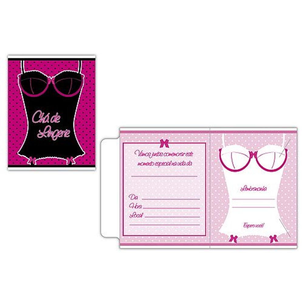 Convite Chá de Lingerie Pink - Lojas Brilhante