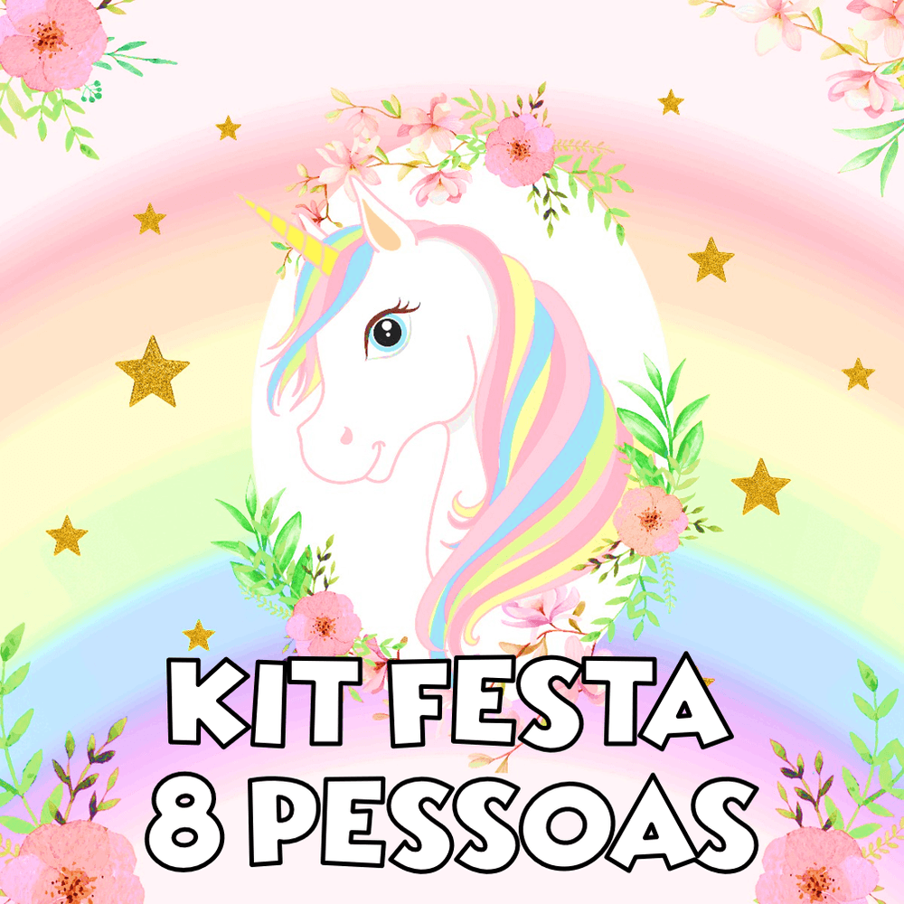 Kit Festa 8 Pessoas - Unicórnio - Lojas Brilhante