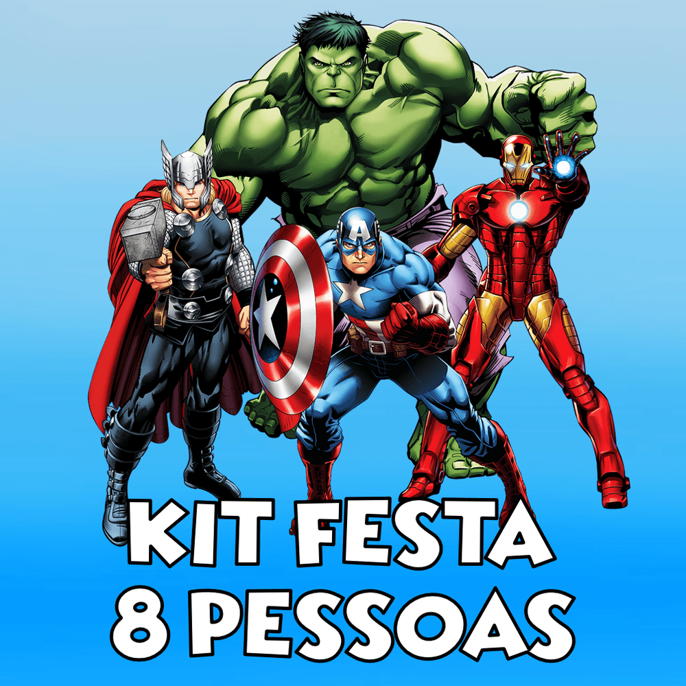 Kit Festa 8 Pessoas - Os Vingadores - Lojas Brilhante