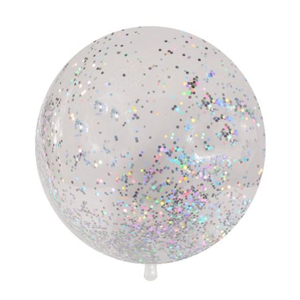 Balão Mini Bubble c/ Enfeites Prata - Lojas Brilhante