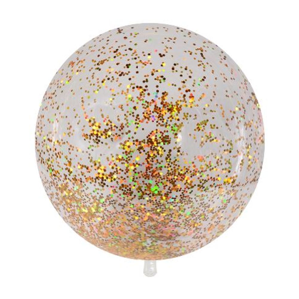 Balão Mini Bubble c/ Enfeites Dourado - Lojas Brilhante