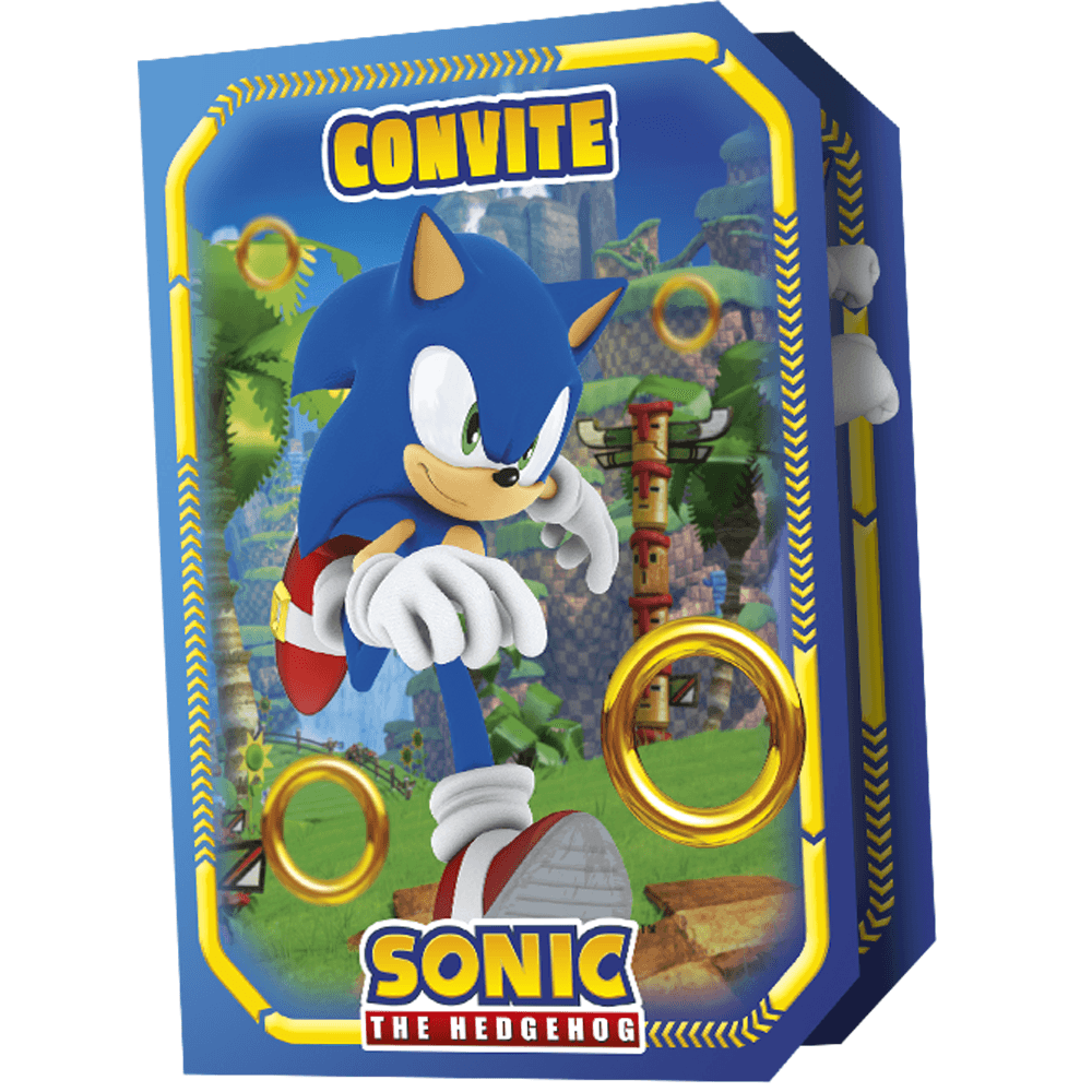 Convite de Aniversário do Sonic – Modelos de Convite